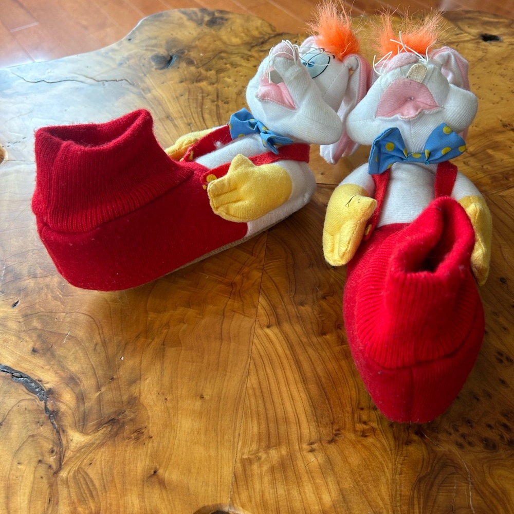 Walt Disney Vintage 1988 Who framed Roger Rabbit slippers❤️kids S/M - Picture 4 of 11